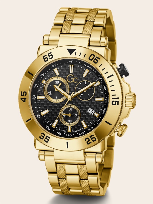 Juodas Guess Gc Plieno Chronografinis Laikrodis