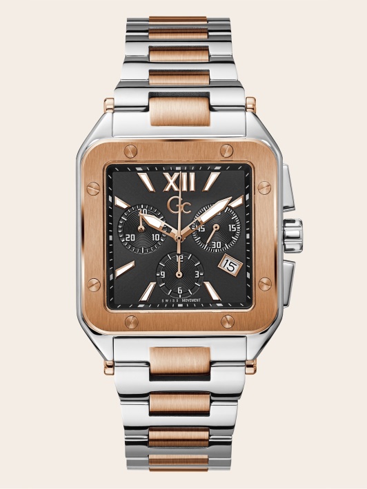 Juodas Gc Kvarcinis Chronografas Laikrodis Spėlioti