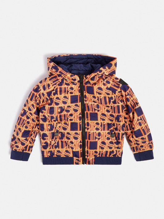 Su Gaubtu Apverčiamas Puffer Spėti Oranžinė