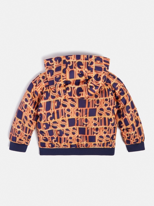 Su Gaubtu Apverčiamas Puffer Spėti Oranžinė