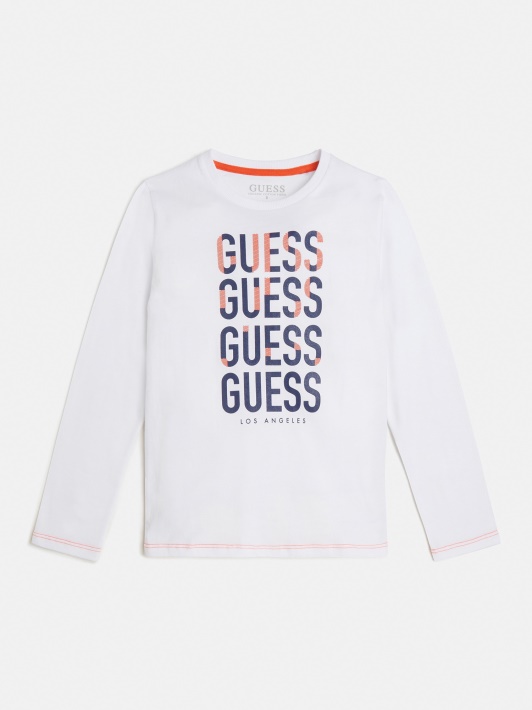 Madingi Balti Guess Front Marškinėliai Nauji
