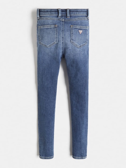 Atidengtas Mygtukas Skinny Fit Džinsinis Kelnaitės Spėjimas Mėlynas