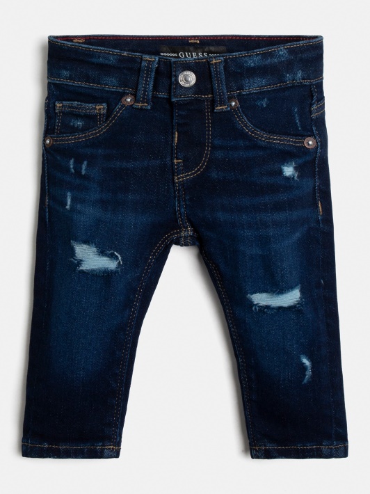 Mėlynos Guess Slim Fit Džinsinės Kelnės