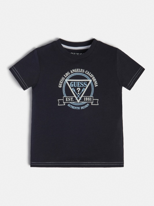 Atspėkite Priekinį Logotipą Marškinėliai Mėlyni Nauja Tendencija
