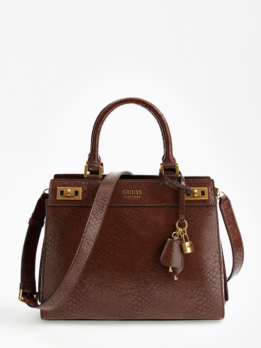 Ruda Guess Katey Python Spausdinimo Rankinė