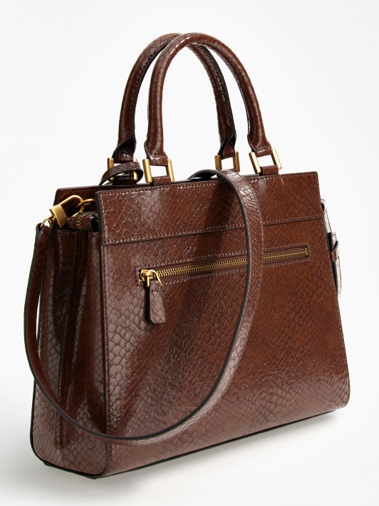 Ruda Guess Katey Python Spausdinimo Rankinė