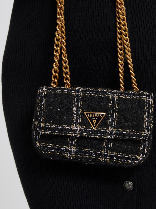 Cessily Tweed Micro Crossbody Maišelis Juodas Spėjimas