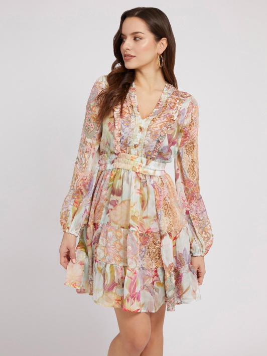 Floral Fantasy Guess Gėlėmis Marginta Suknelė
