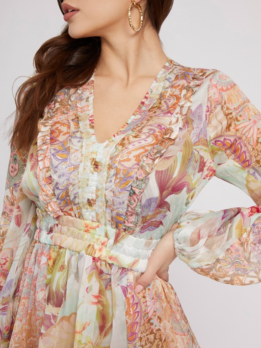 Floral Fantasy Guess Gėlėmis Marginta Suknelė