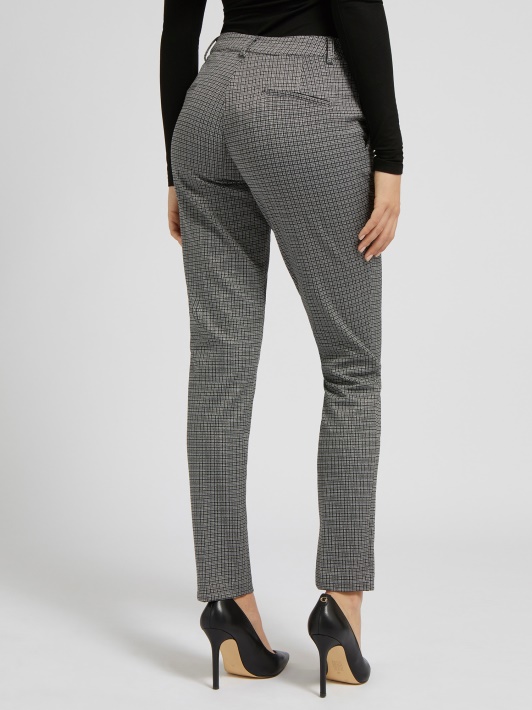 Atspėk Lurex Houndstooth Kelnės Pilkos Spalvos