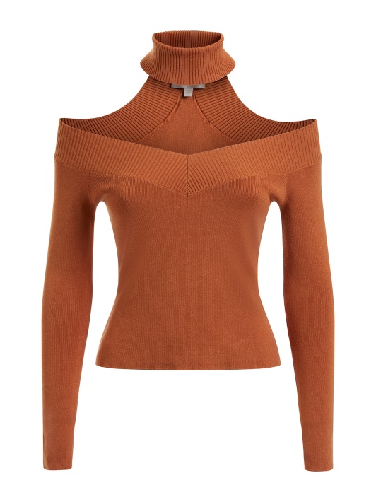 Off-shoulder Megztinis Oranžinis Spėjimas