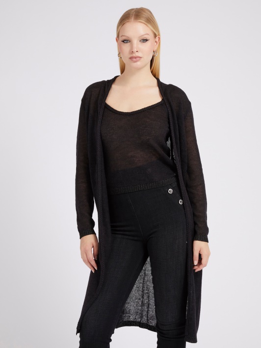 Juodas Guess Lurex Verpalų Ilgas Megztinis