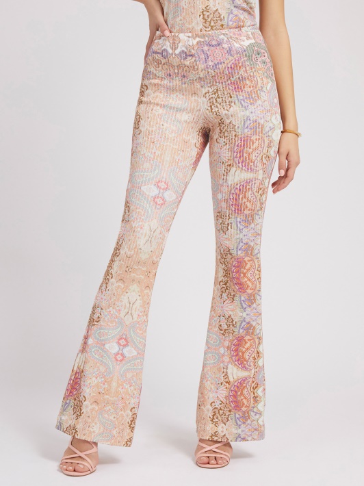 Atspėti Paisley Print Megztinis Kelnaitės Multi Rožinės Spalvos