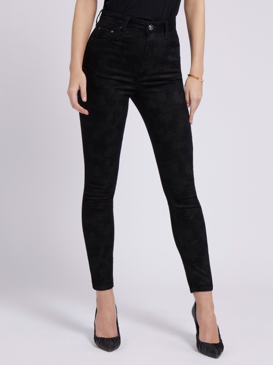 Atspėti Kamufliažinio Rašto Skinny Fit Kelnaičių Juoda