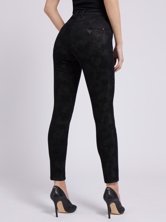 Atspėti Kamufliažinio Rašto Skinny Fit Kelnaičių Juoda