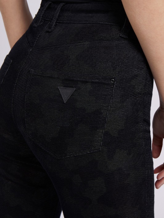 Atspėti Kamufliažinio Rašto Skinny Fit Kelnaičių Juoda