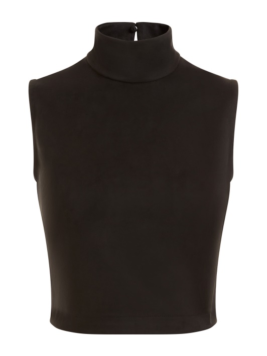 Juodos Dirbtinės Zomšos Crop Top Spėjimas