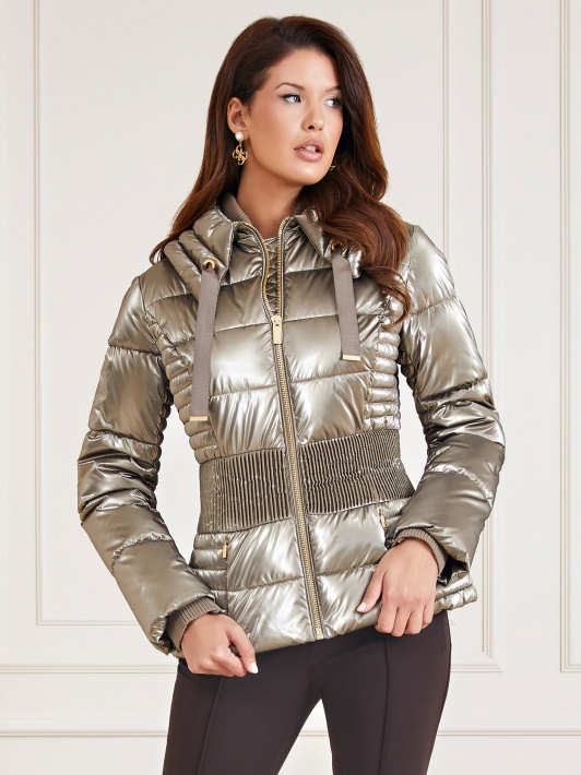 Atspėti Marciano Metalo Efekto Puffer Brown