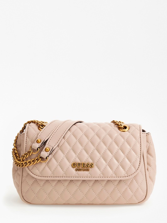 Atspėk Smėlio Spalvos „maila“ Dygsniuotą „crossbody“ Krepšį