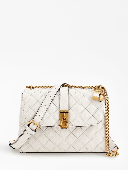 Gaia 4g Logotipas Crossbody Bag Guess Baltas