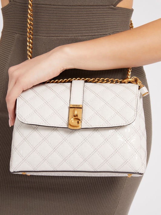 Gaia 4g Logotipas Crossbody Bag Guess Baltas