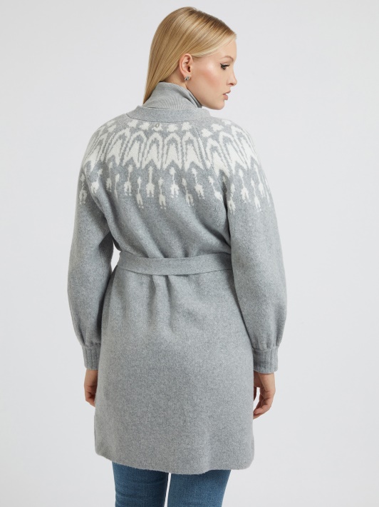Pilkas Guess Fair Isle žakardo Megztinis