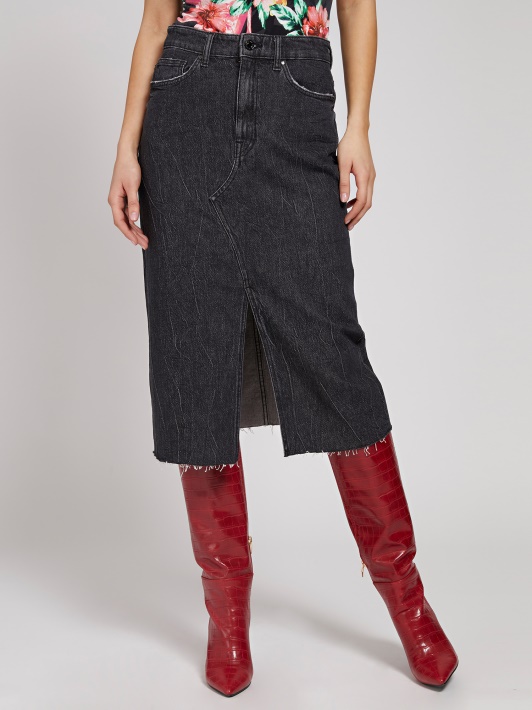 Spėk Pilką Bodycon Džinsinį Sijoną
