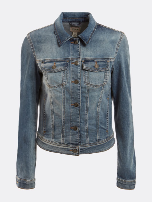 Slim Fit Džinsinė Striukė Atspėti Mėlyna