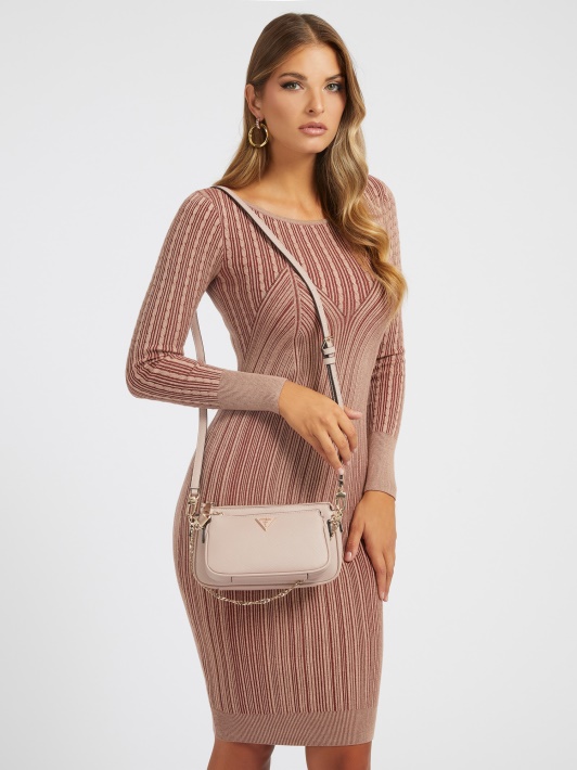 Rožinė Spėti Alexie Saffiano Mini Crossbody Krepšys
