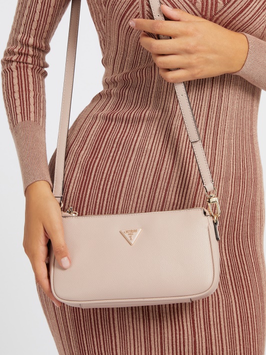 Rožinė Spėti Alexie Saffiano Mini Crossbody Krepšys
