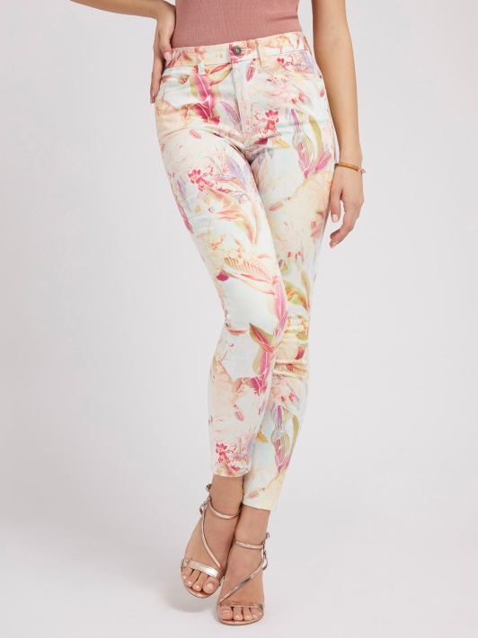 Visa Spausdinti Skinny Fit Pant Atspėti Gėlių Fantaziją