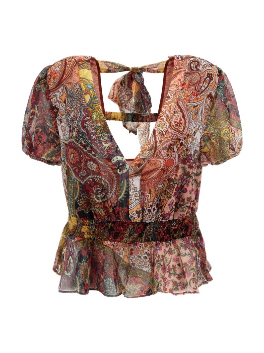 Spėk Paisley Print Viršų Raudona