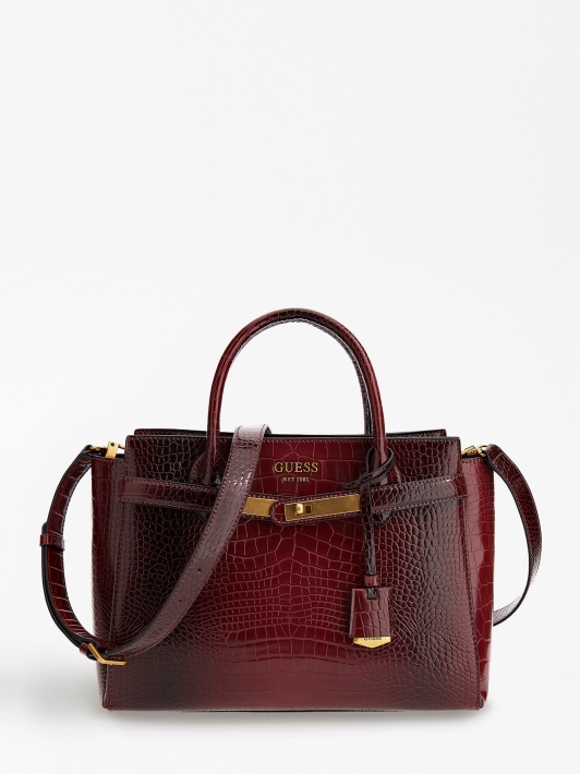 Raudona Enisa Croc Print Rankinė Spėlioti