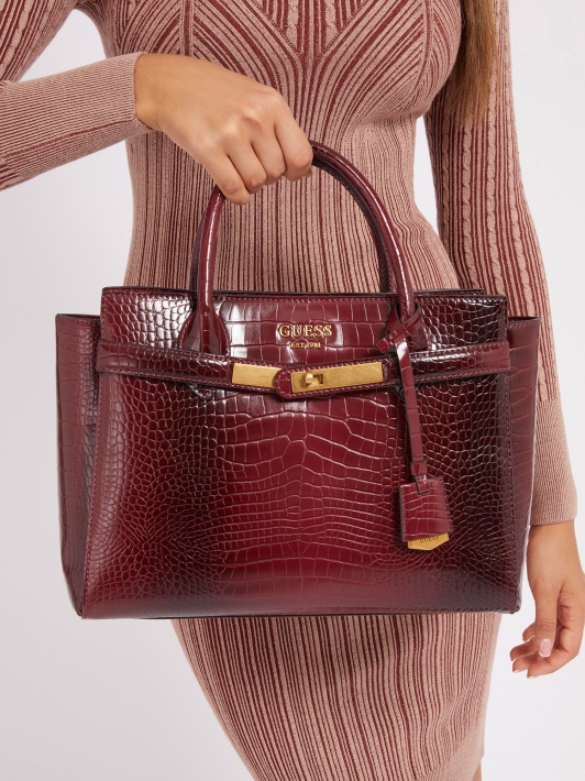 Raudona Enisa Croc Print Rankinė Spėlioti
