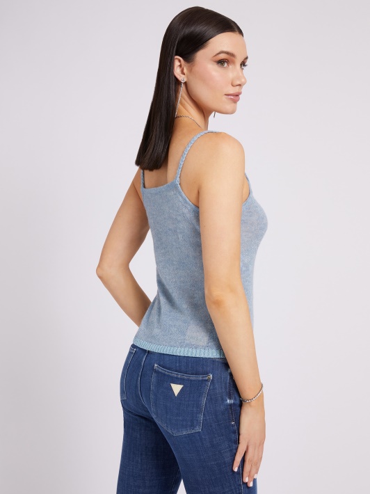 šviesiai Mėlynas Guess Lurex Verpalų Megztinis