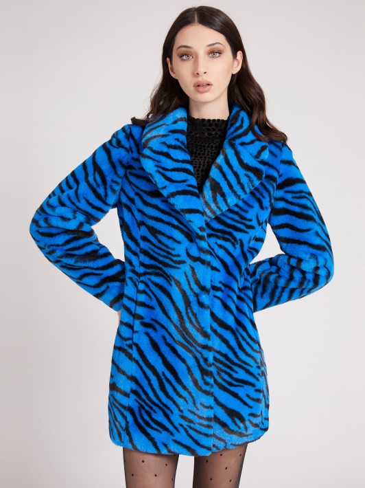 Animalier Dirbtinio Kailio Striukė Mėlyna Multi Guess