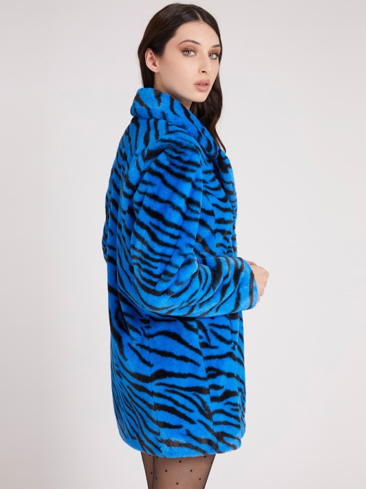 Animalier Dirbtinio Kailio Striukė Mėlyna Multi Guess