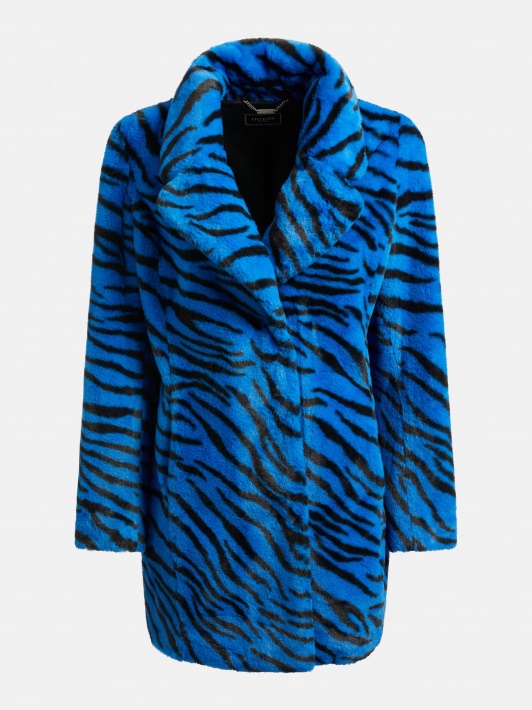 Animalier Dirbtinio Kailio Striukė Mėlyna Multi Guess