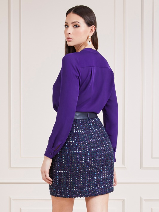 Marciano šilkinė Palaidinė Atspėti Violetinė