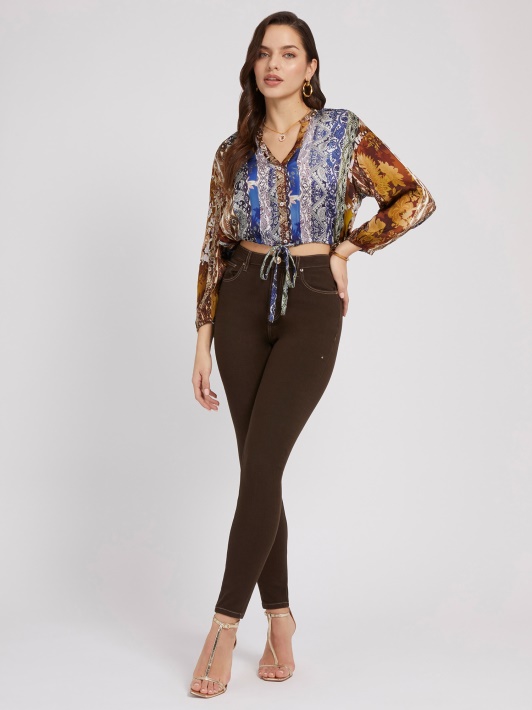Rudas Skinny Fit Kelnaitės Spėjimas