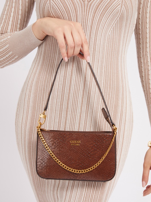 Katey Python Print Pečių Krepšys Rudas Spėjimas