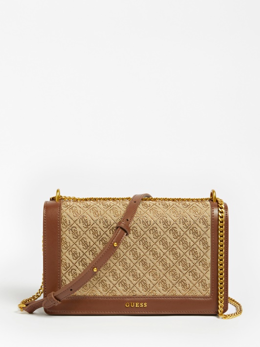 Brilla 4g Logotipas Crossbody Bag Beige Guess