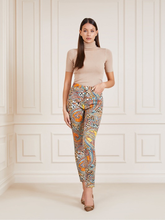 Atspėkite Marciano Skinny Fit Džinsinio Kelnaitės Daugiaspalvį Raštą