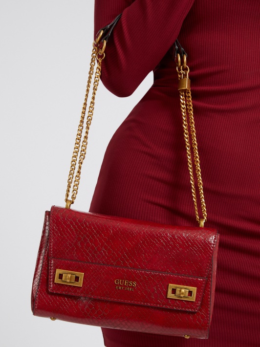 Spėkite Katey Python Print Crossbody Bag Raudona