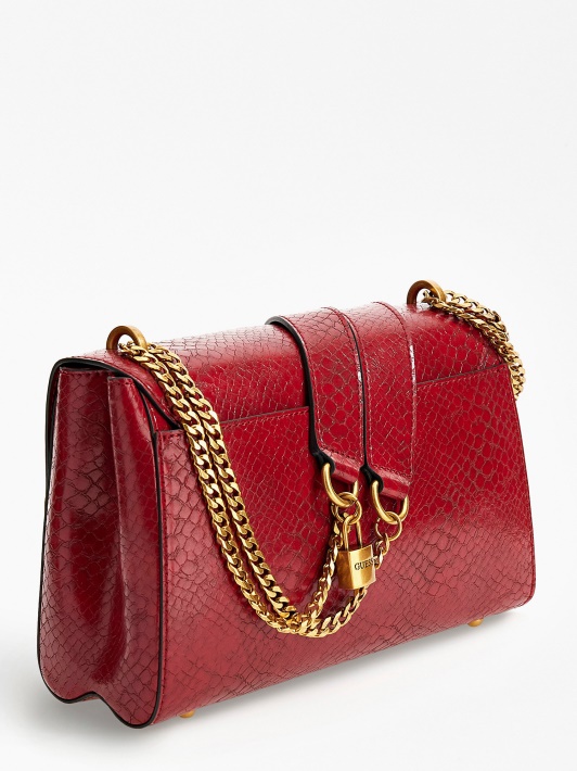Spėkite Katey Python Print Crossbody Bag Raudona