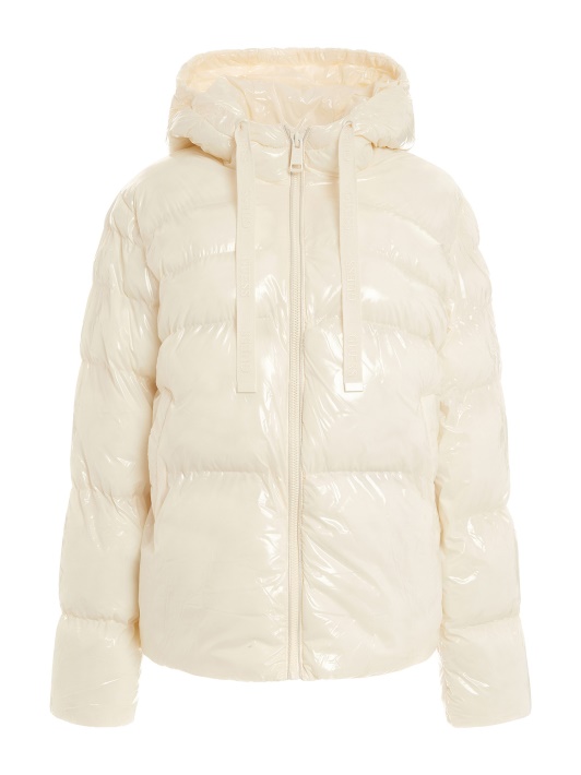 Blizgus Nailoninis Puffer Spėti Baltas