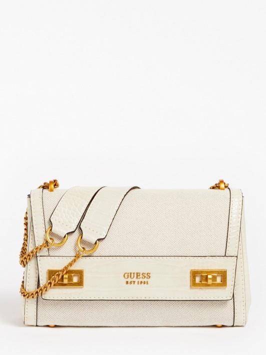 Baltas Katey Logotipo žavesys Crossbody Guess