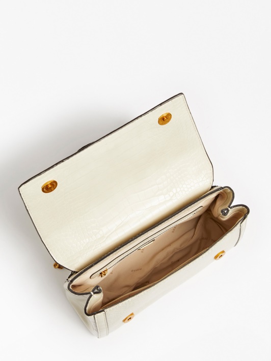 Baltas Katey Logotipo žavesys Crossbody Guess