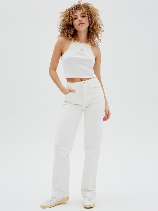 Baltas Spėjimas Priekinis Daisy Crop Bakas