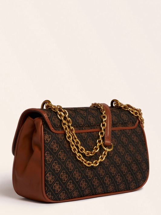 Guess Aileen 4g Logotipas Crossbody Bag Tamsiai Rudas